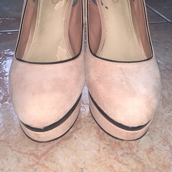 Aldo Janaye Heels Shoes Nude and Black Size 6.5 - Picture 7 of 10